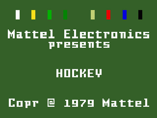 NHL Hockey title screen for Intellivision